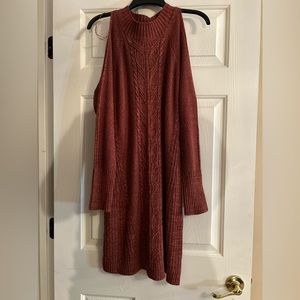 Cold shoulder sweater dress